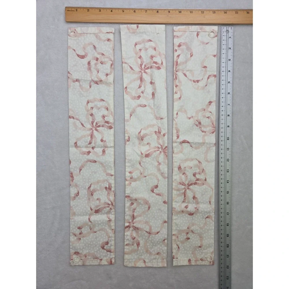 Vintage 80 90s Cottagecore Grandmillennial Floral Drapes Pink Bow Ribbons Chintz
